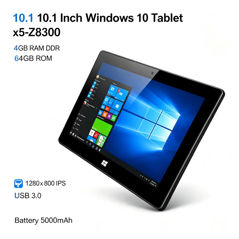 T10 WINDOWS 10 Tablet PC 10.1 INCH 4GB DDR RAM 64GB ROM Z8300 CPU 1280*800 IPS Screen WIFI DS102 HDMI-Compatible