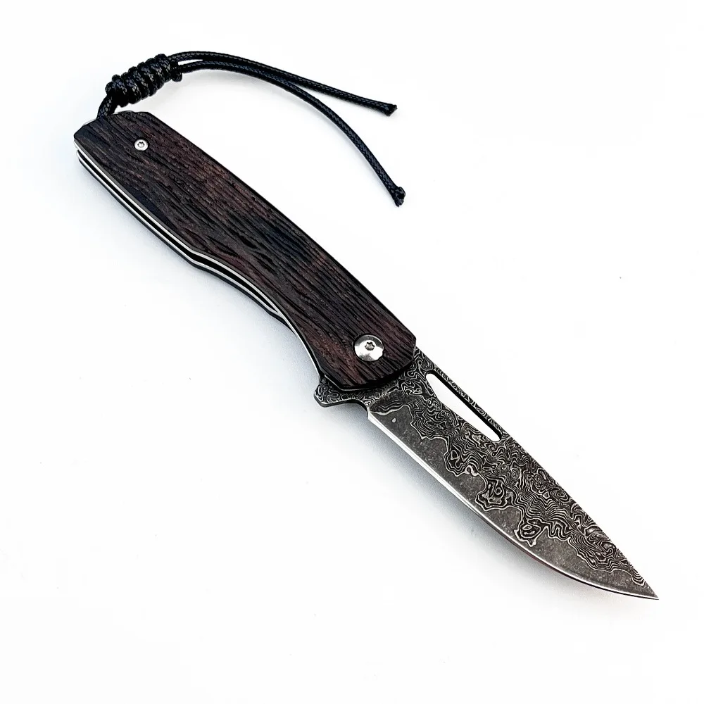 

New Foldable Knife Rosewood Handle Peeling Tool Portable EDC Utility Knife for Hunting Camping Daily Cutting
