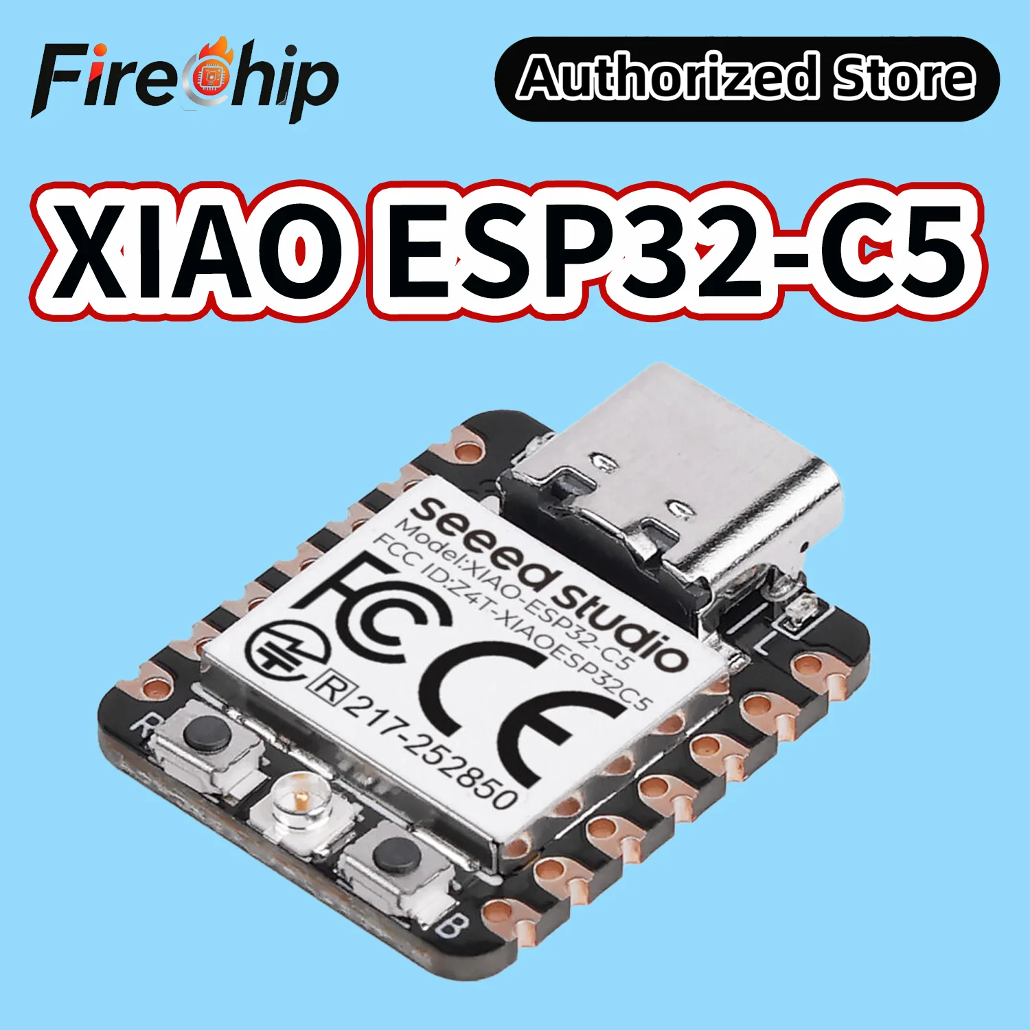 FireChip XIAO ESP32-C5 First XIAO 2.4GHz and 5GHz Un-Soldered Dual-Band Wi-Fi 6, Bluetooth 5 (LE) IEEE 802.15.4 (Zigbee, Thread)