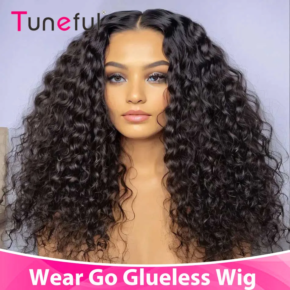 100% Glueless Wigs Human Hair Wigs Ready To Wear And Go Bleached Knots 210% 6x4 Pre Cut HD Transparent Lace Wigs Jerry Curly