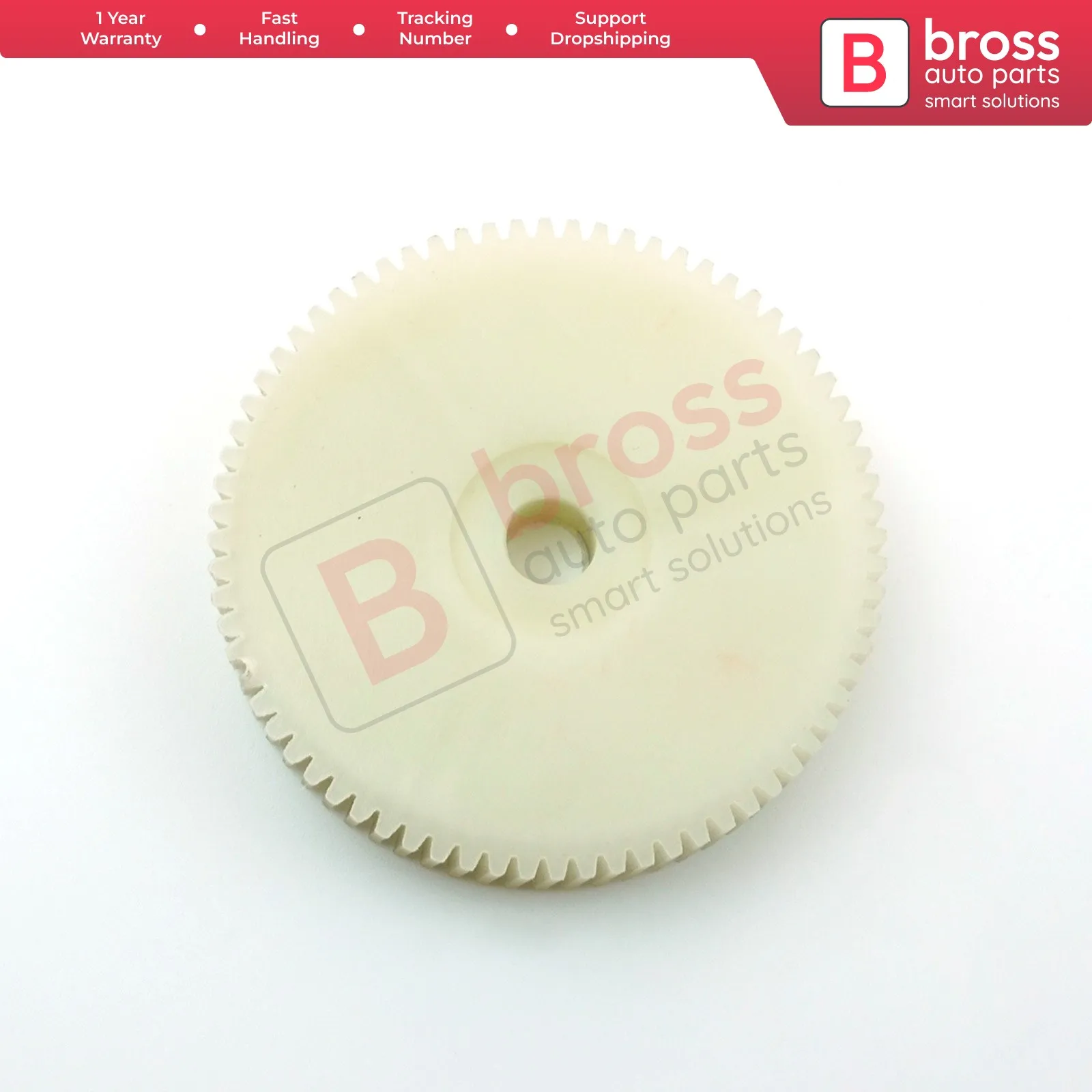 Bross BGE522 Window Regulator ซ่อมมอเตอร์เกียร์สำหรับ Peugeot ด้านนอกเส้นผ่านศูนย์กลาง: 60มม.,เส้นผ่าศูนย์กลางเพลา: 7มม.,จำนวนฟัน: 72