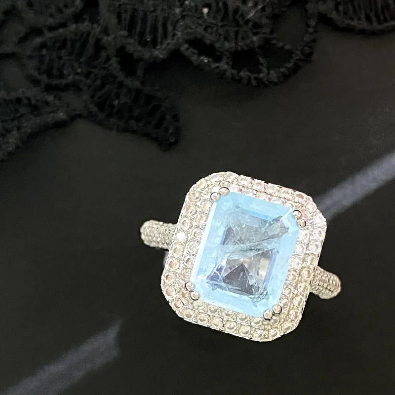 MDLFES مويسان الماس نمط مقلد Paraiba الدائري الحجر الرئيسي 8*10 خيط القطن الحلوى الملونة الكنز الدائري #2