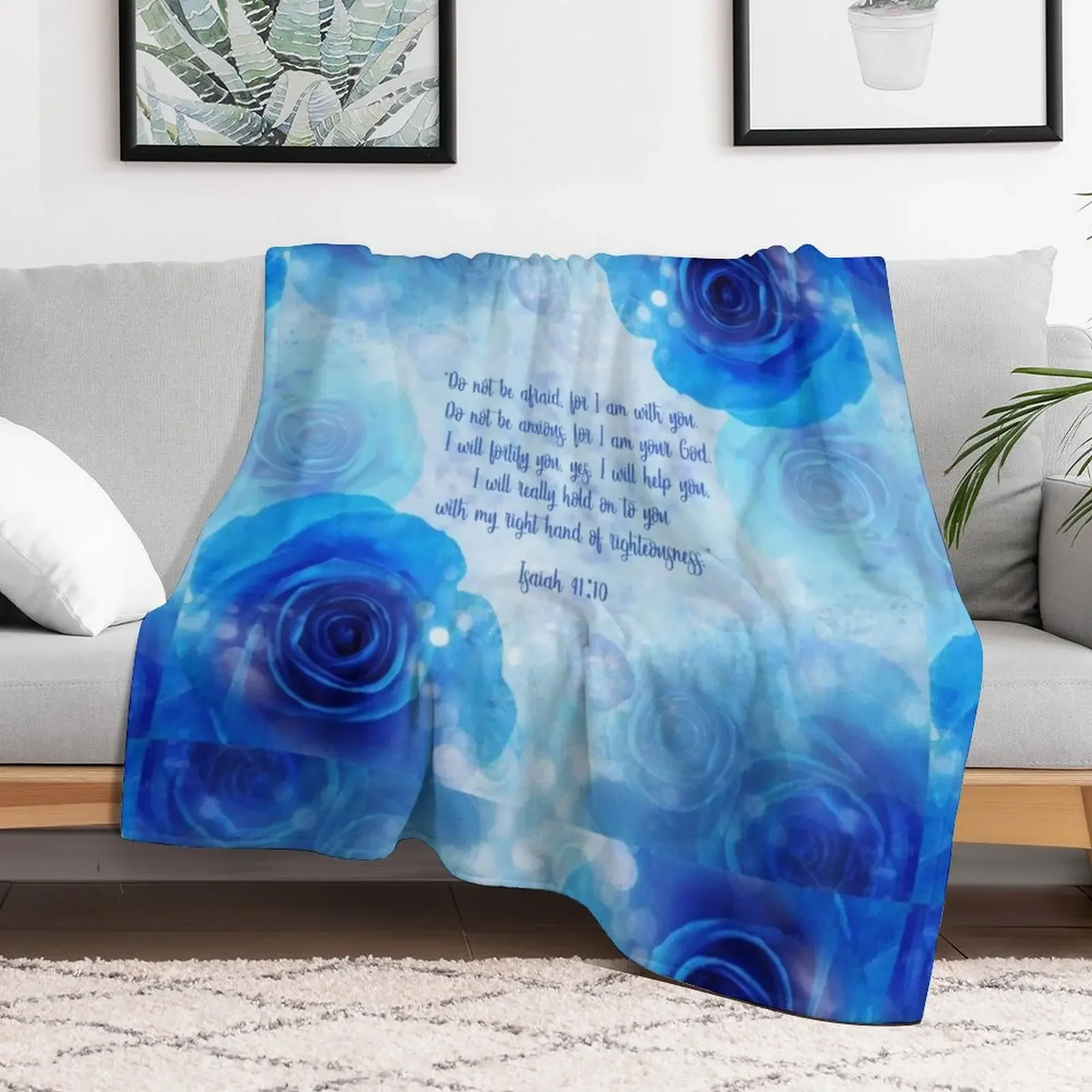 Isaiah 41:10 Throw Blanket Foldable Soft Warm Blanket for Outdoor Use