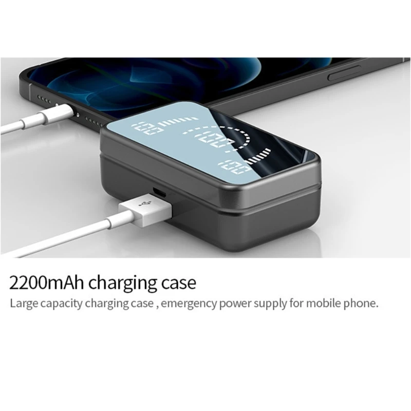 Écouteurs sans fil V5.2 S20, oreillettes stéréo HiFi, résistants à sueur