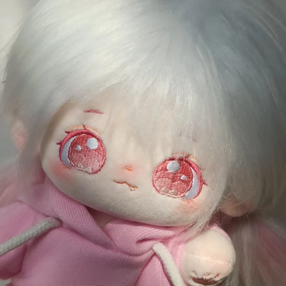 A 20cm-sized cotton doll with highlighted hair design, a female plush toy. Does not include clothes. view 2