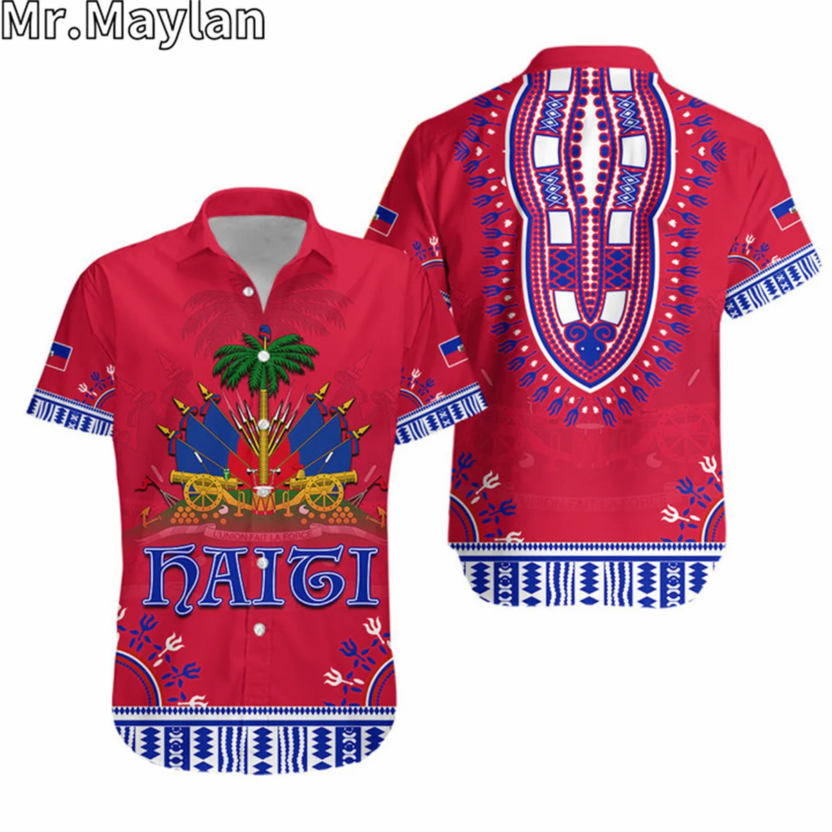 HAITI HAWAIIAN SHIRT DASHIKI STYLE GORGEOUS 3D Shirt Men Summer Short Sleeve Tee Men Shirts 2024 Oversized 5XL Chemise Homme -33