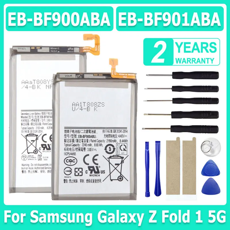 

NEW EB-BF901ABU+EB-BF900ABU( 2085mAh+2245mAh) Battery For Samsung Galaxy Z Fold 1 5G SM-F900 Mobile Phone Batteries + tools