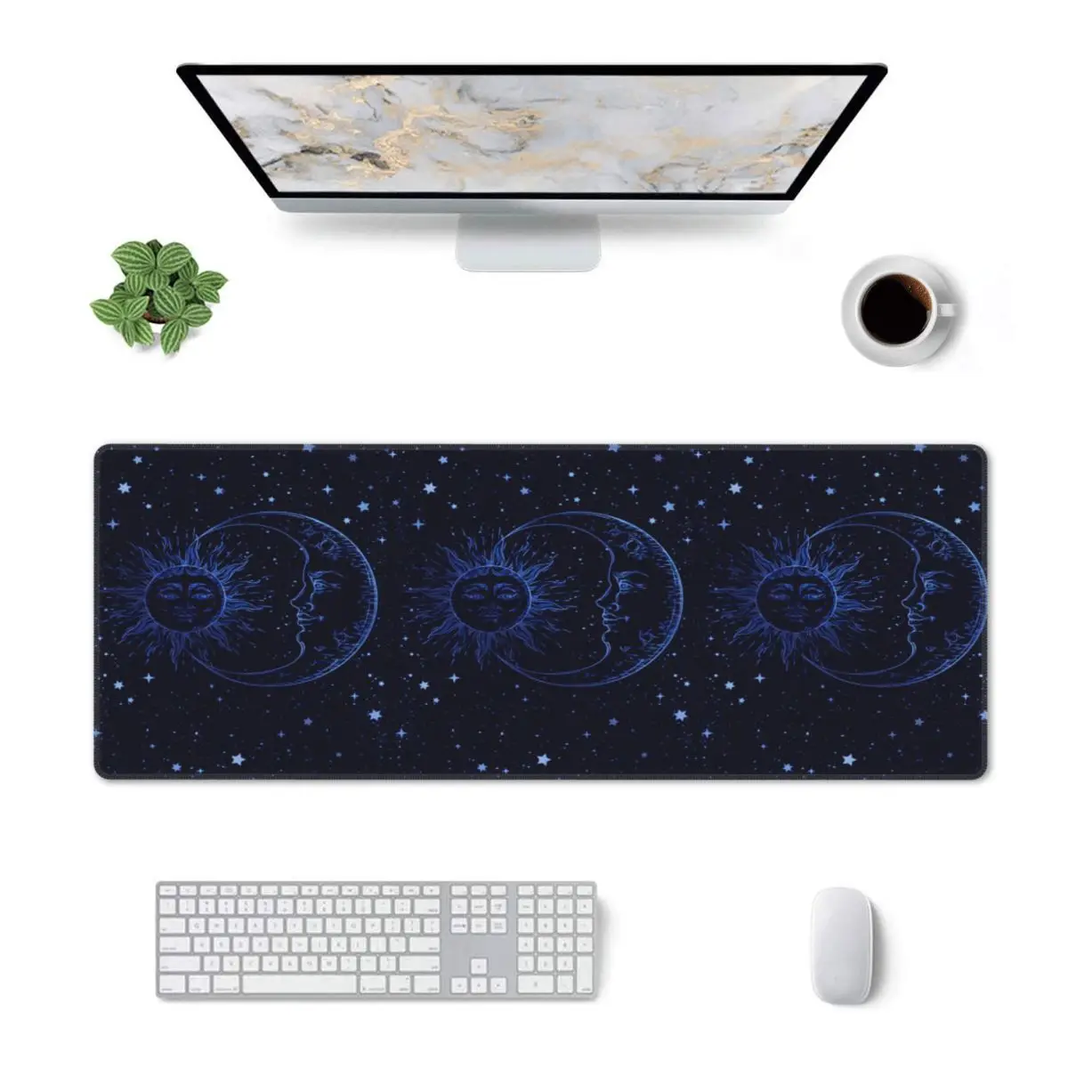 Large Mouse Pad Celestial Mystic Esoteric Magic Sun Moon Gamer PC Laptop Mats Keyboard Carpet Computer Gaming Desk Mat