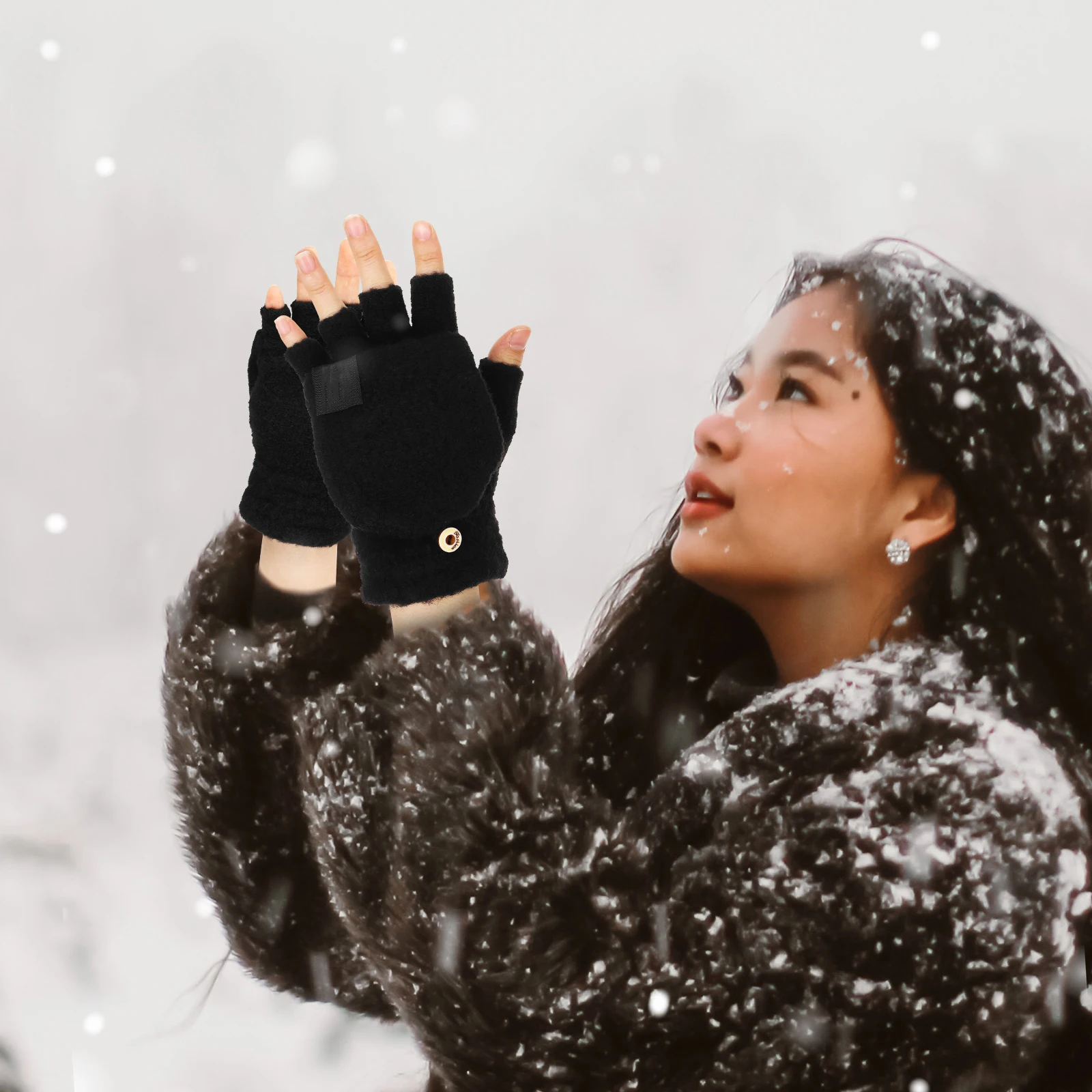 

Heating Finger-dew Gloves Winter Heated Hand Warmer Fingerless Mitts Thermal for Women Usb Full