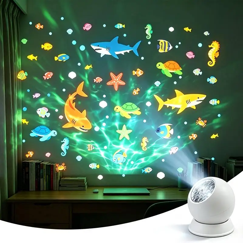 Dynamic Ocean Projector Night Light With Sea Animal Patterns Effect Perfect For Kids Bedroom Nursery Birthday Party Decor