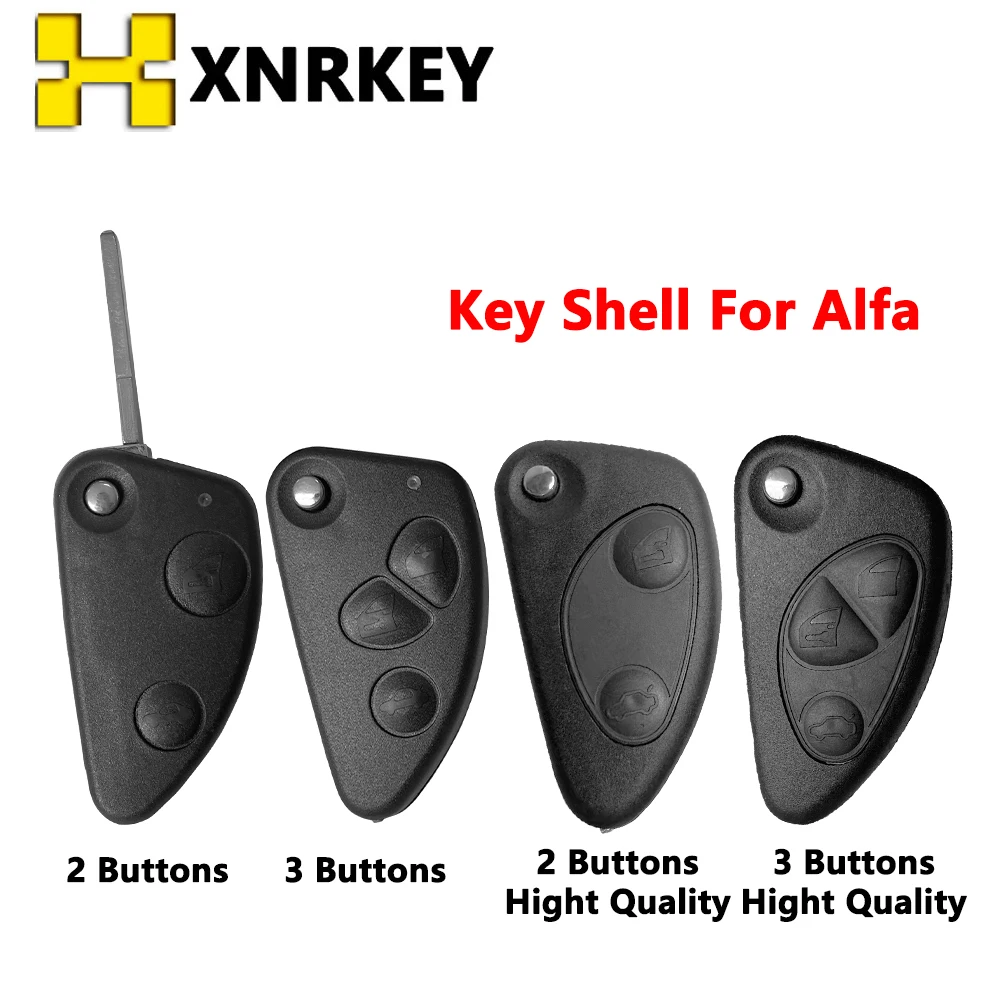 XNRKEY-carcasa plegable para mando a distancia de coche, carcasa de repuesto para Alfa Romeo 147, 156, 166 GT, modelo Fob, 2 y 3 botones