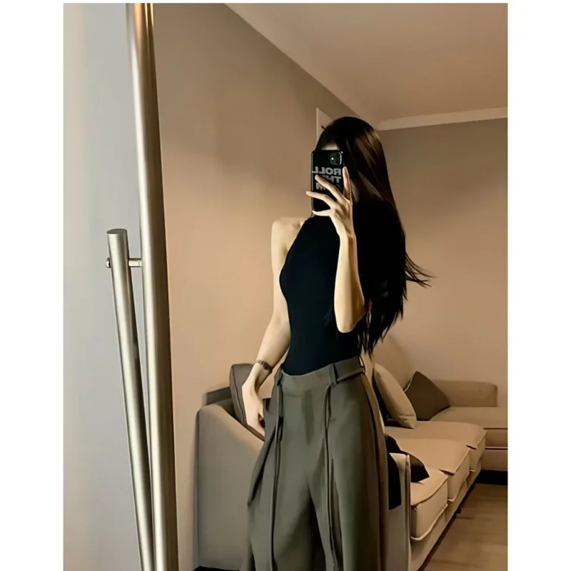 

Shpmishal American Style Retro High Street Suit Pants 2023 Autumn New Fashionable Loose Fitting and Slimming Straight Leg Pants