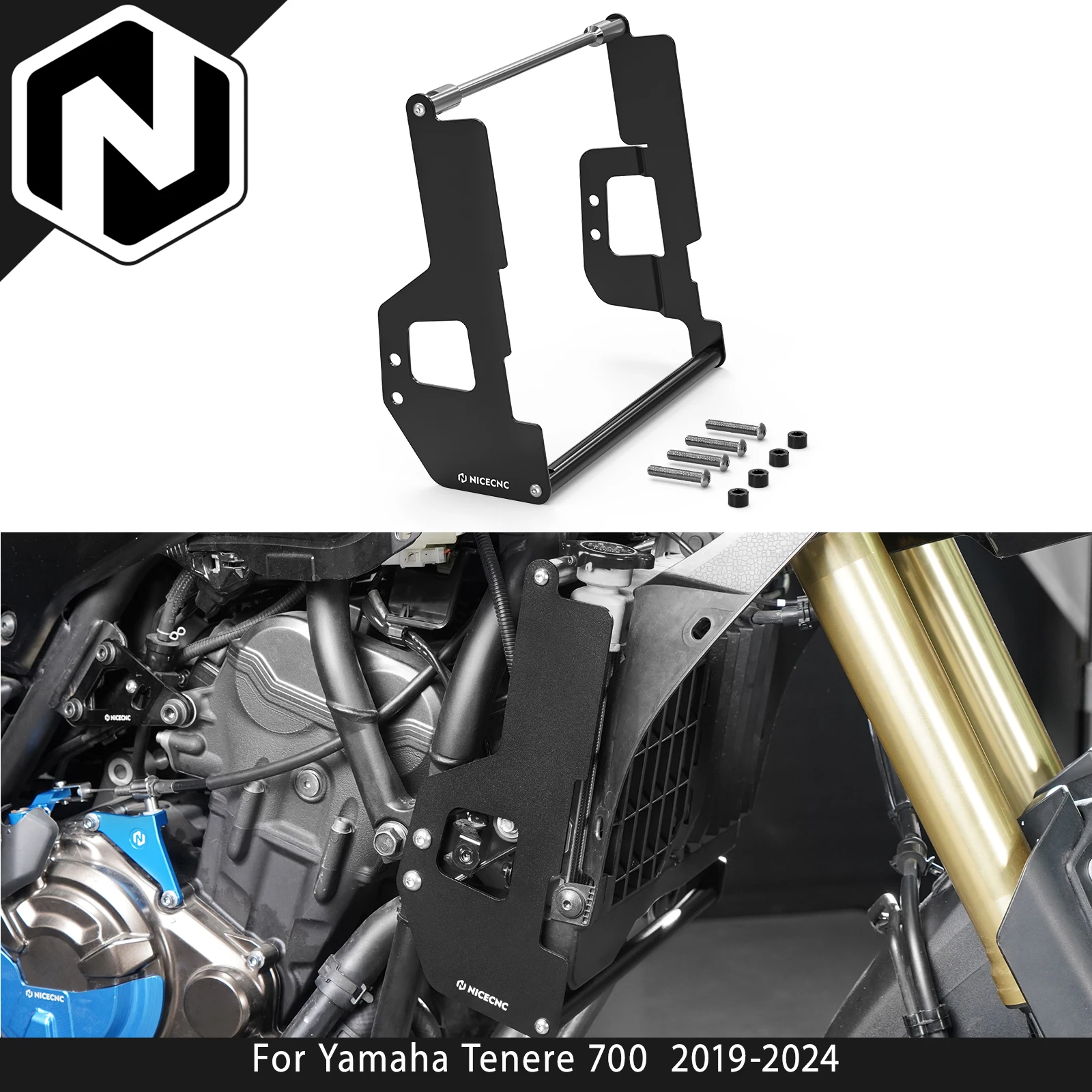 

For Yamaha Tenere 700 XTZ700 2019-2024 NICECNC Radiator Protection Frame Tenere 700 2024 2023 2022 2021 Tenere 700 Accessories