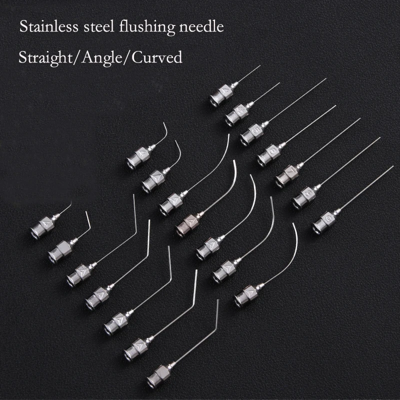 Ophthalmology stainless steel flushing needle 4/5/6/7/8/9 straight angle type oral lacrimal duct flushing tool