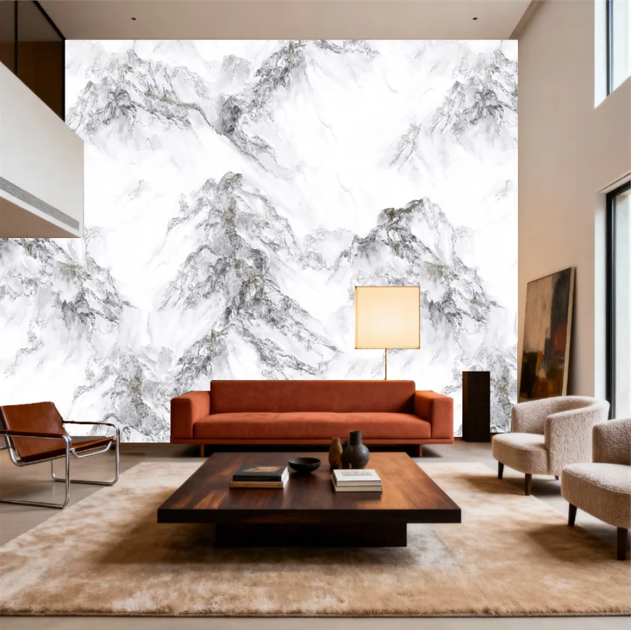 Custom mural white gold thread marble wallpaper home decoration landscape stone decorative painting living room bedroom 3d mural