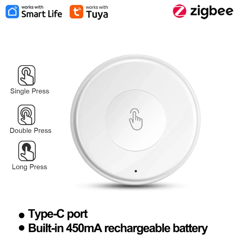 

Умный кнопочный переключатель Tuya Zigbee, переключатель сцен, питание от аккумулятора, мобильная настройка, беспроводной пульт дистанционного управления с несколькими сценами ﻿