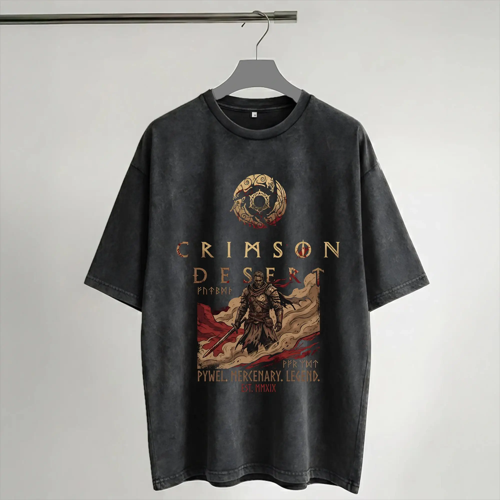 Pearl abyss crimson desert  Washed T Shirts Streetwear Hip Hop Retro T-Shirt  Tees Men Women Short Sleeve Oversize
