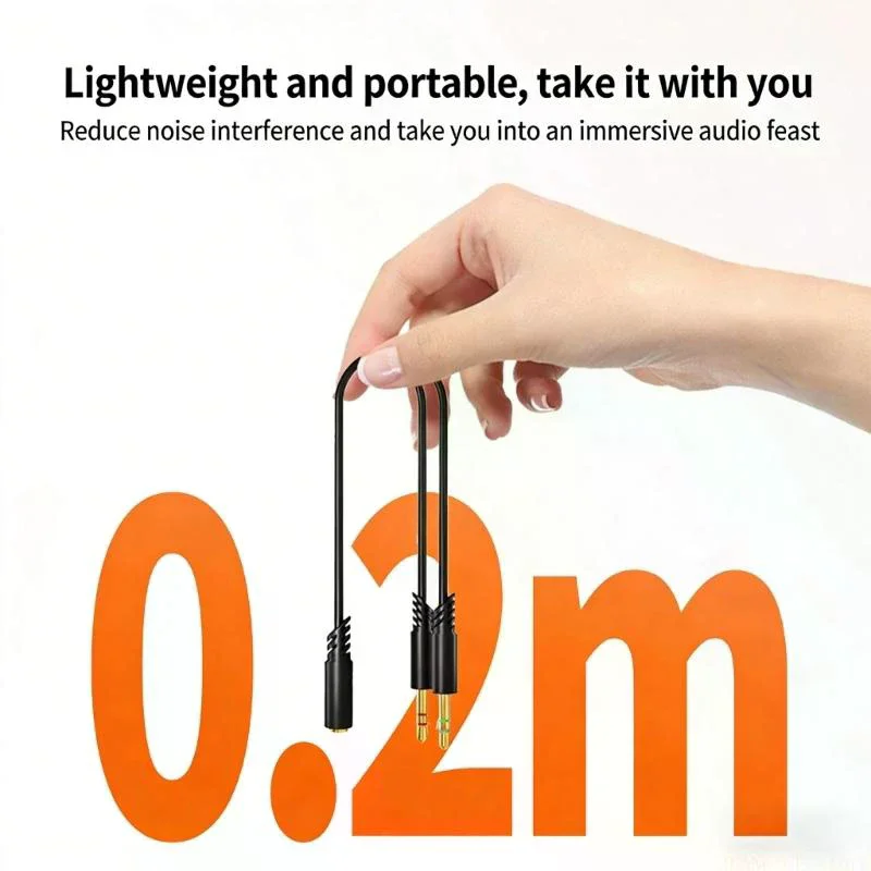 Headphone Splitter 2 In 1 Microphone Music Splitter Adapter Broad Compatibility