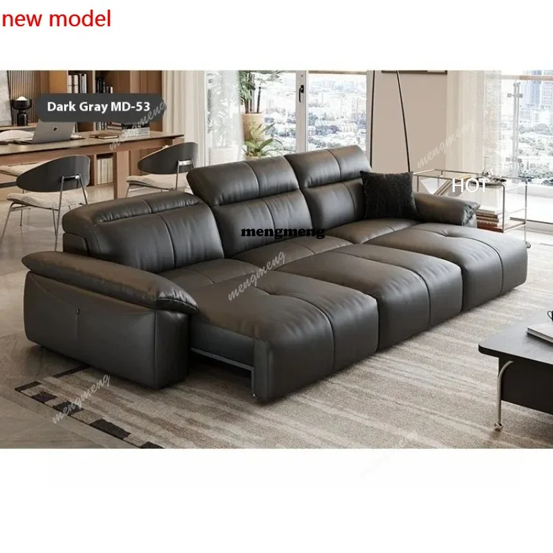 

H132 Italian Genuine Leather Sofas Luxury 3 Seater Black Love Seat Electric Sofa House Recliner Couch For Wohnzimmer Home Furnit
