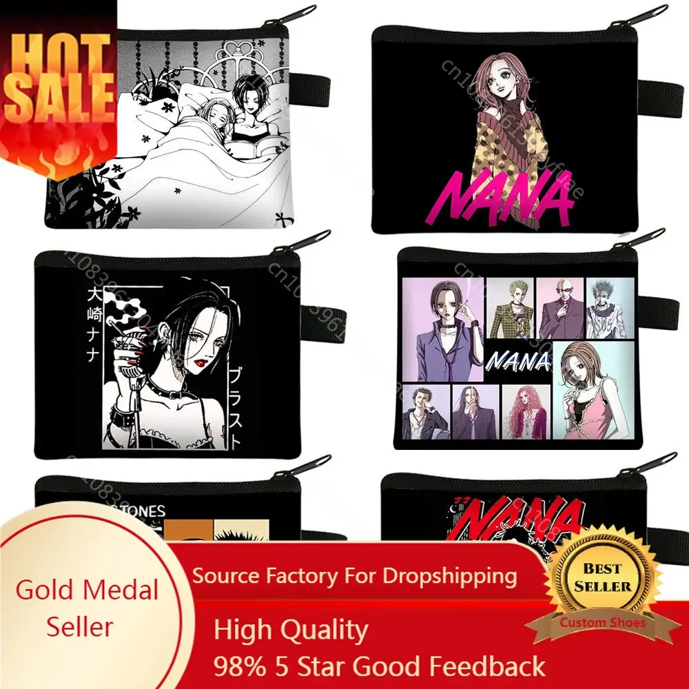 

Black Stones NANA Osaki Coin Purse Manga Women Wallets Credit Card Earphones Key Holder Money Coin Bags Cute Purses Gift