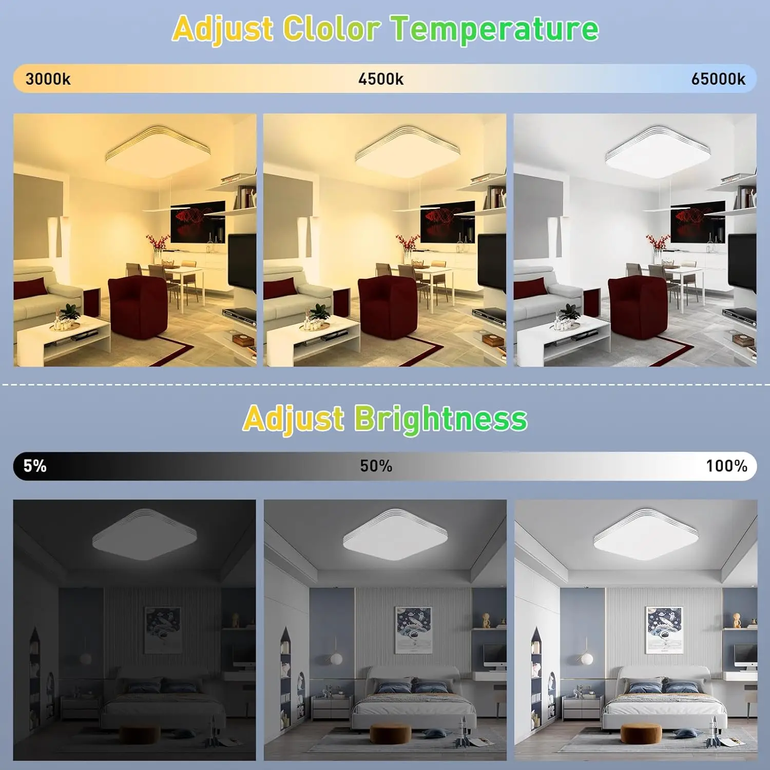 Imagem -05 - Mudando a Cor da Lâmpada do Teto Led com Controle Remoto App Quarto Downlight Cozinha e Sala de Luz Rgb 36w 30cm