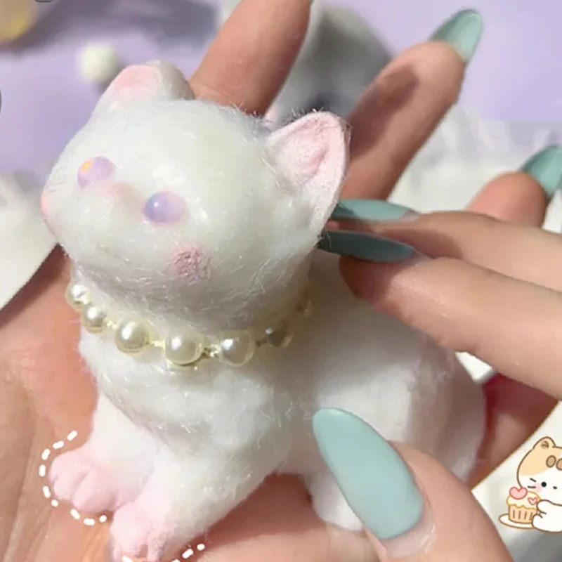 Chat en peluche Kawaii de dessin animé pour enfants, jouet à rebond lent, drapeau doux et créatif, jouet du bout des doigts, jouet d'instituts souligné, cadeau mignon pour fille