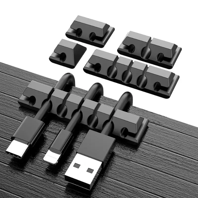 5Pcs USB Data Cable Winding Device Silicone Porous Storage Desktop Cable Organizer For Mouse Headphone Car Wire Holder