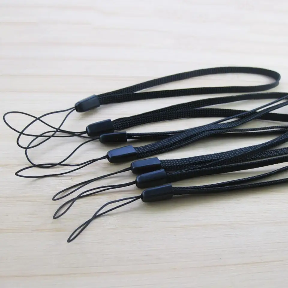 Set de 10 correas protectoras para muñeca con cuerda de pino negra, cordón para selfie stick, linterna y teléfono móvil 2