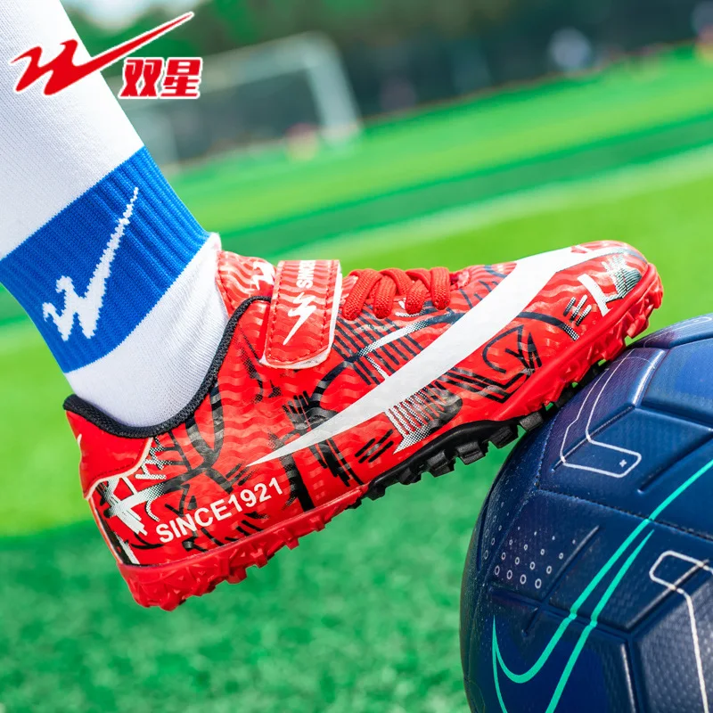 

Kids Unisex TF Turf Studs Football Shoes Breathable Anti Slip Comfortable School Artificial Grass Match Training Soccer Boots
