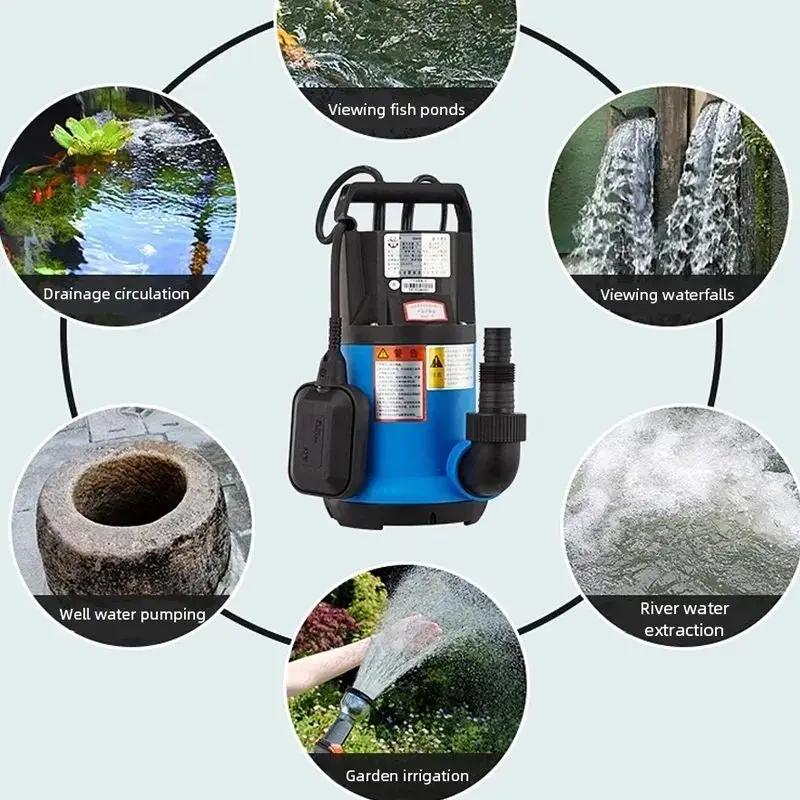 

Q900B3 Portable Electric Submersible Water Pump 14M3/H Flow Automatic Utility Pump Garden Hose Adapter for Clean Water Vacuum