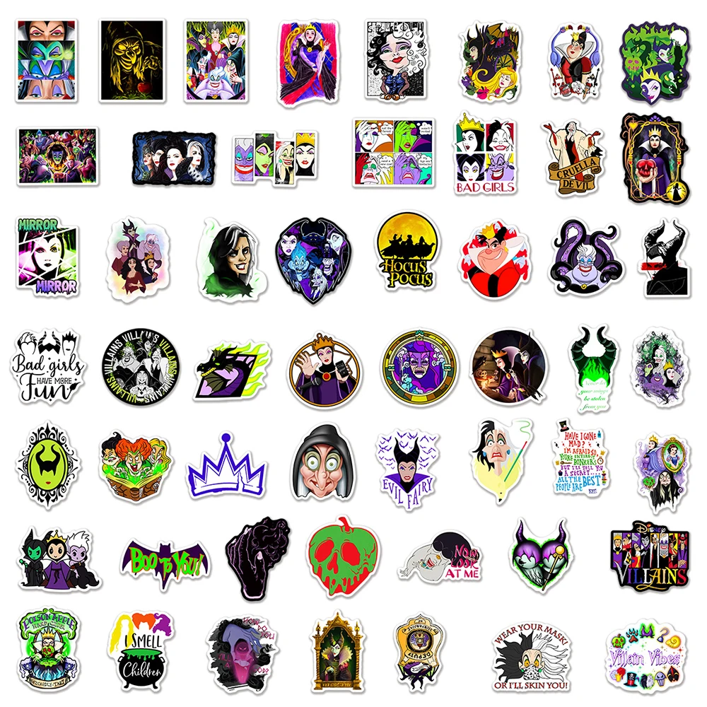 10/30/50Pcs Disney Movie Maleficent Stickers Voor Kinderen Speelgoed Graffiti Skateboard Bagage Water Fles Horror Cool sticker Decals