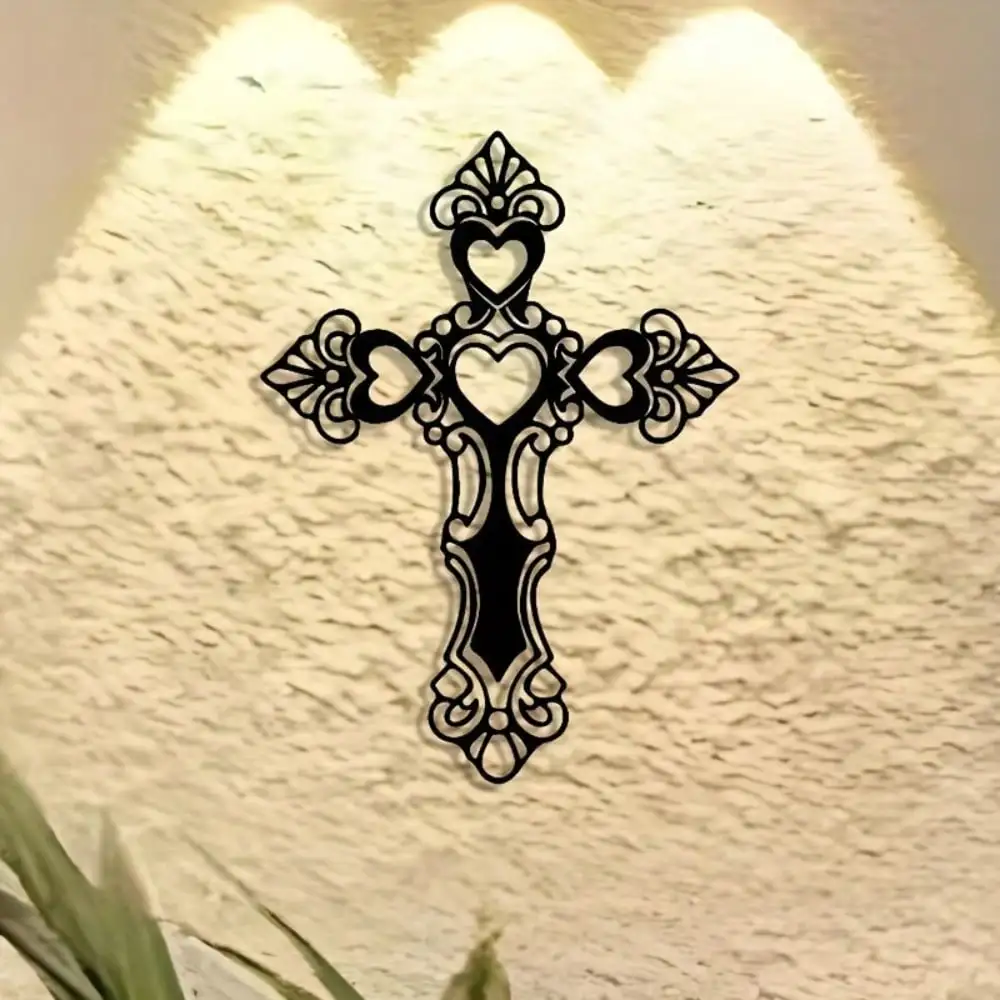 Art Craft Cafe - CIFBUY Vintage-Eisenkreuz, Wanddekoration, religiöses christliches Metallkunsthandwerk,