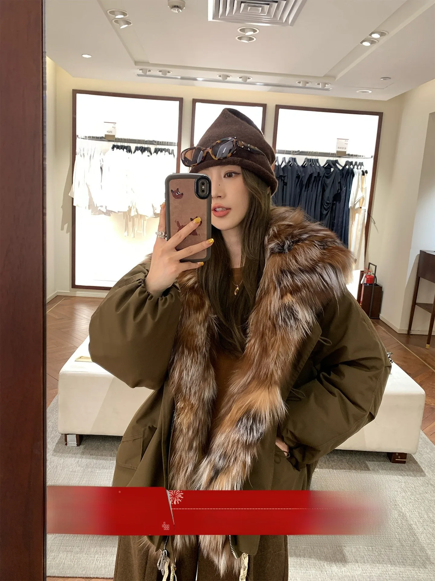 

MLS Aurora Park Spring Summer New Women's Warm High am White Du down Coat Large Fur Collar down Jaet Casual Sle