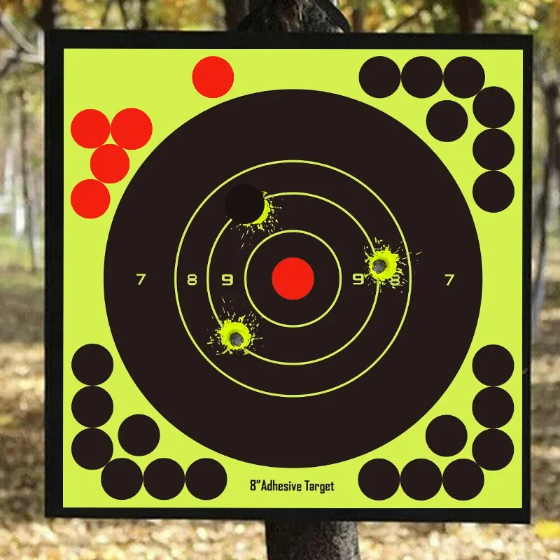 10 Pcs/Lot Shooting Target Stickers 8x8 inch Adhesive Reactive Self Stick Shooting Targets Splatter Paper for Shooting Training