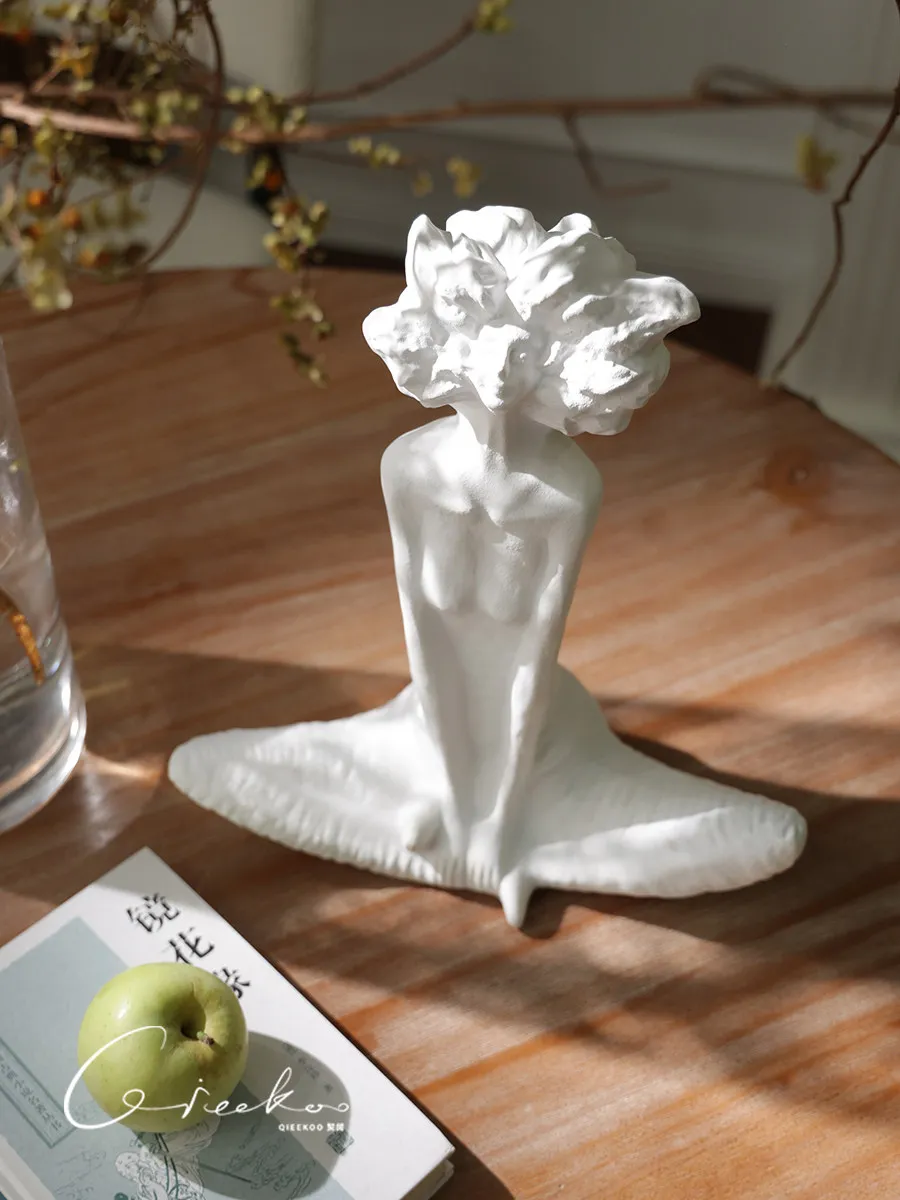 Home Art Ivory White Portrait Sculpture Living Room Desktop High-end Decorative Crafts Entrance Ornament