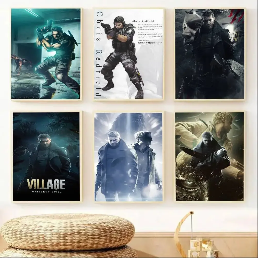 C-Chris Redfield Poster HD art sticky wall waterproof home bar decoration canvas wall art gift printing poster