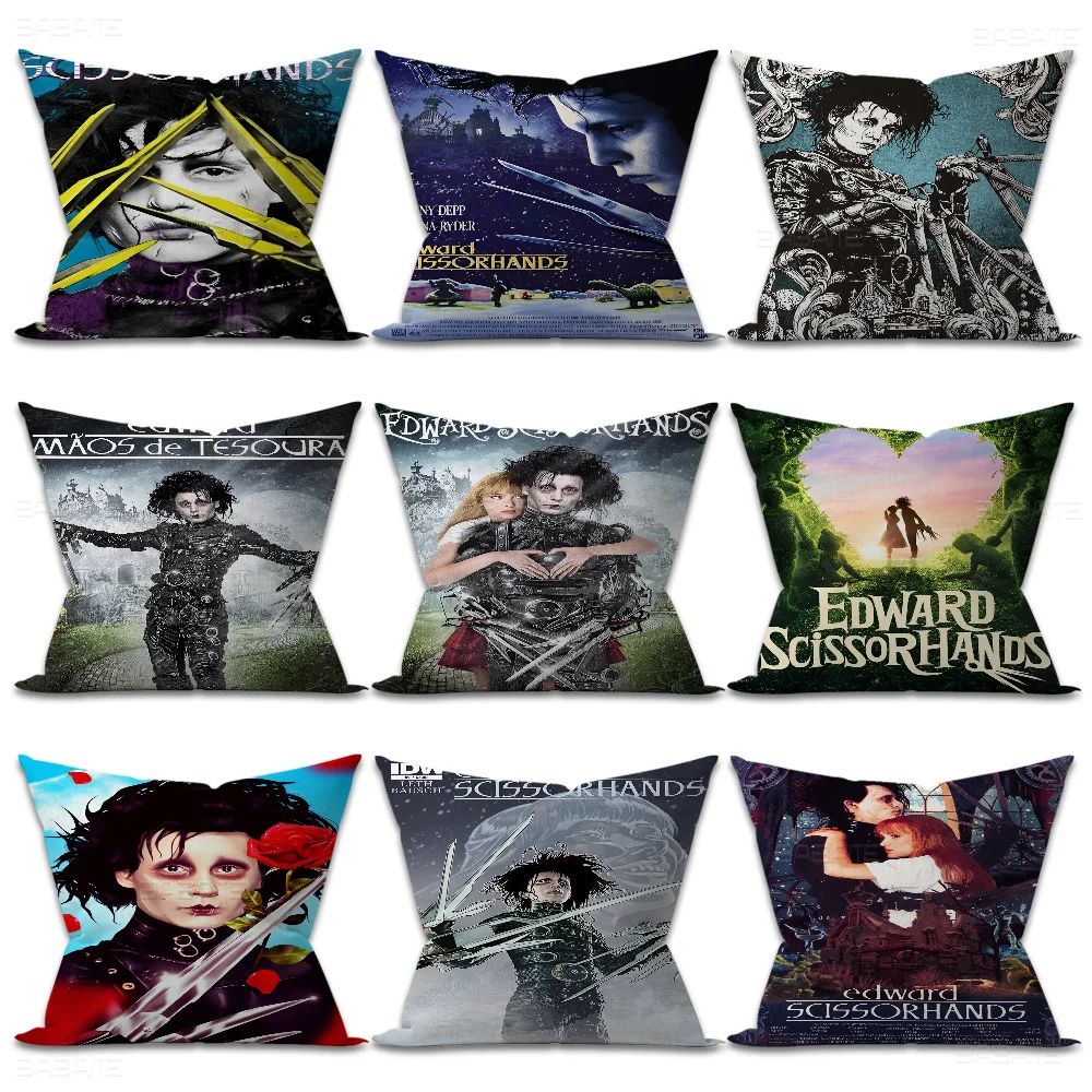 Edward Scissorhands Cushion Cover Pillow Cover Decor Pillowcase Printed Cushion Case for Couch