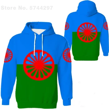 2024 Lente En Herfst Heren Sweatshirt Met Capuchon Romeinse Zigeunervlag 3d Print Streetwear Hoodies Oversized Lange Mouw Pullovers Man