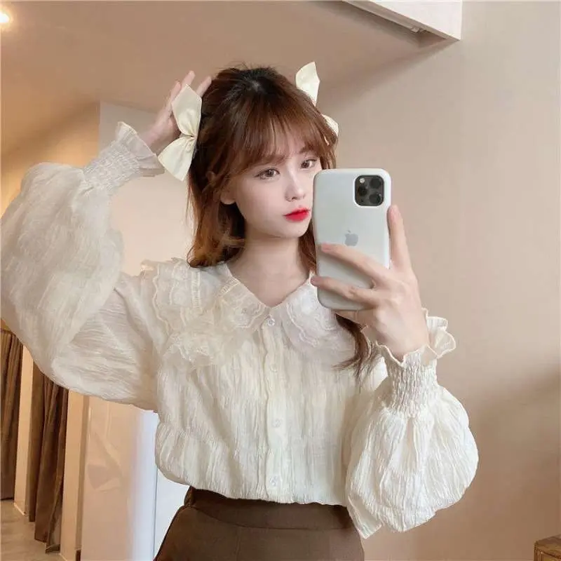 

Western Sle Fairy Top Inner irt Super Fairy Cleanfit Princ Sve Long Sve Women's Desi Polyester Fiber Thin Model