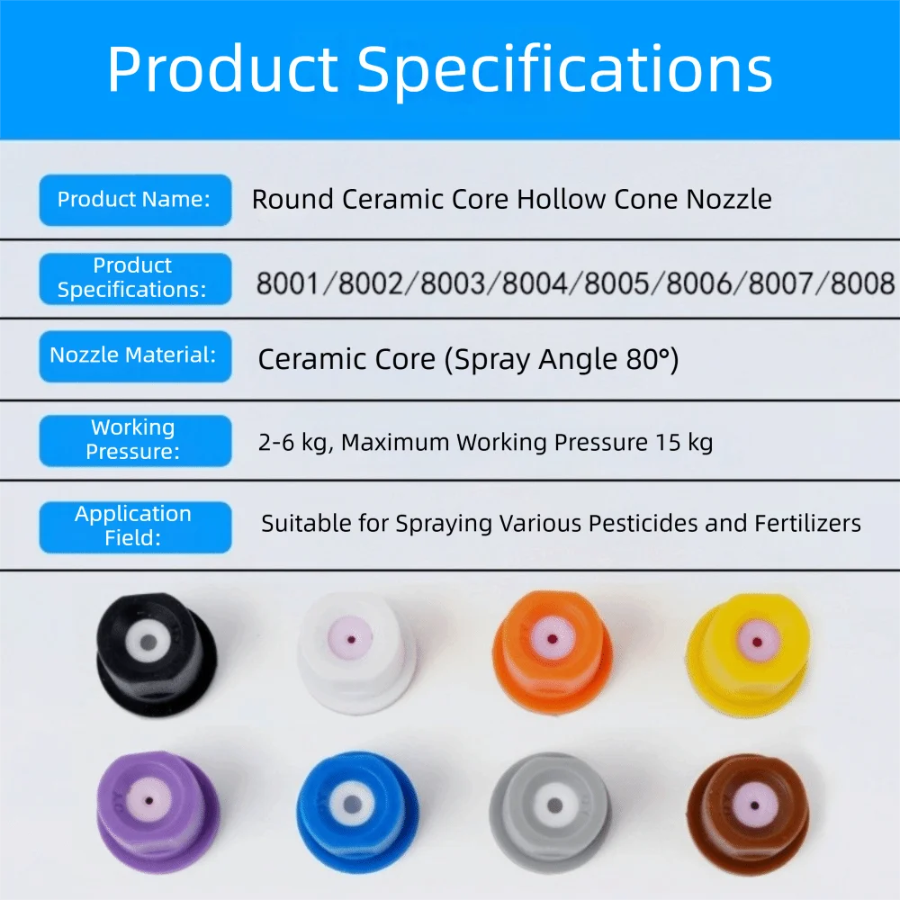 80 Degree Agricultural Sprayer Nozzle Ceramic Core Anti-drip High Pressure Nozzle Atomizing Nozzle Agricultural Spraying