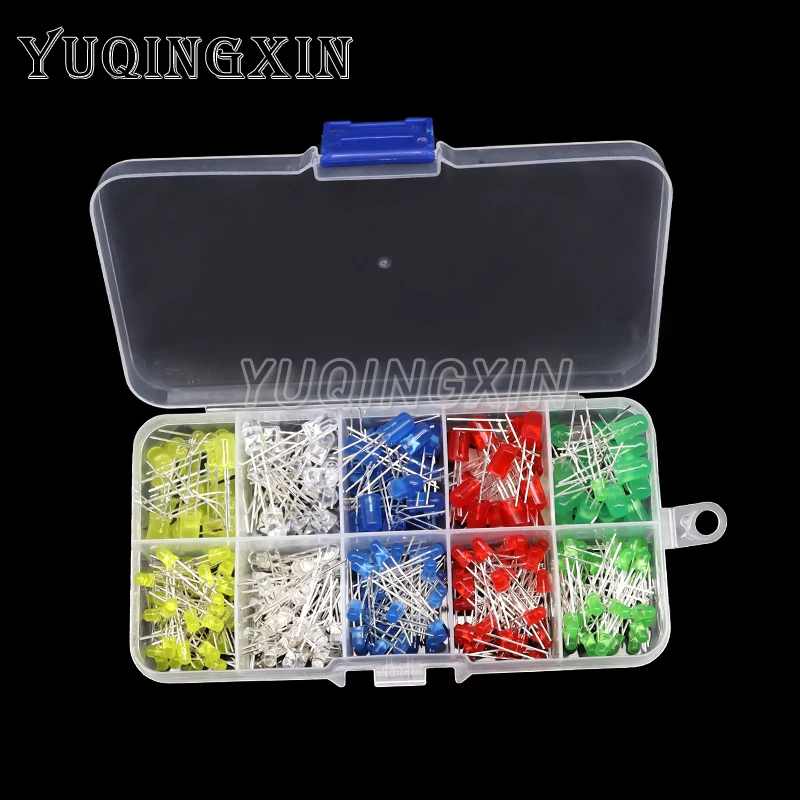 3MM 5MM Light Emitting Diodes Electronic Set Box F3 F5 LED Diode Assorted Kit White Green Red Blue Yellow Orange