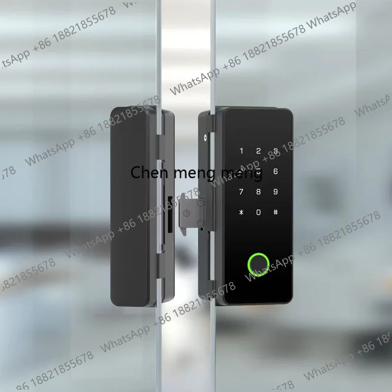 

Замок с функцией распознавания отпечатков пальцев и пароля для стеклянных дверей, с функцией свободного открывания, для одно- и двустворчатых дверей, интеллектуальный электронный замок контроля доступа.