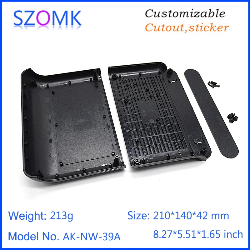 1Piece 210*140*42mm custom plastic pcb enclosure for LCD electronic project szomk instrument housing plastic equipment box