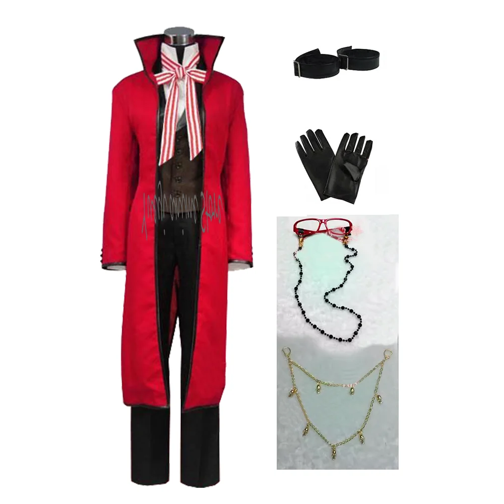 

Anime Cosplay Sutcliff Grell Red Uniform suit Halloween Carnival Costume ------customized