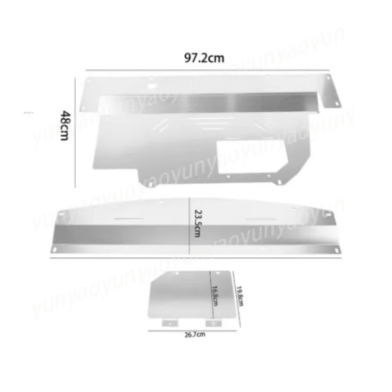 Catalytic Converter Shield Guard, Engine Skid Plate Underbody Protection, 4x4 Off-Road Chassis Armor Plate