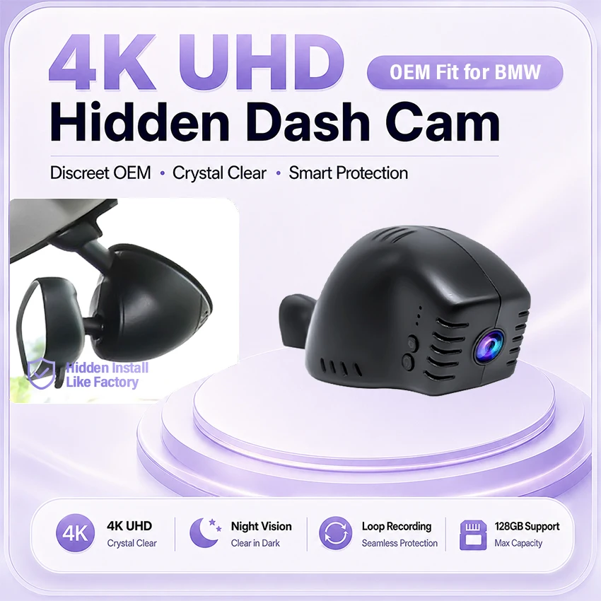 4K Dash Cam for BMW MINI Cooper CABRIO CLUBMAN COUNTRYMAN PACEMAN R56 R57 R58 R59 R60 R61 F54 F55 F56 F57 OEM DVR, Plug&Play
