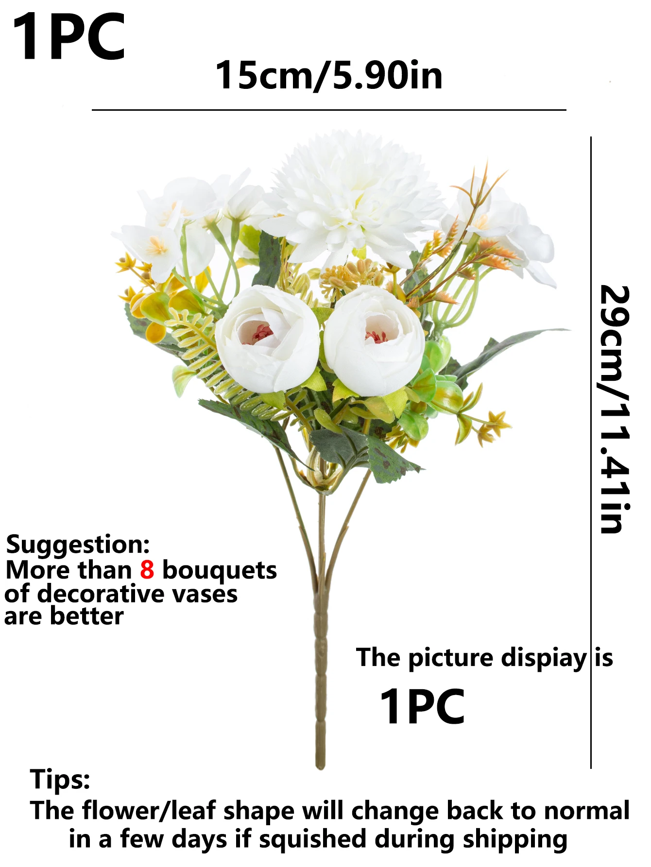 Künstliche Blumen, Teeknospen, Hortensien, Vase für Zuhause, Tisch, Garten, Kranz, Hochzeit, Brautstrauß, Festival, DIY-Geschenk, Requisiten, Dekoration – Detail 8