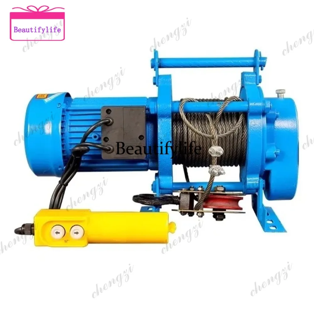 a55  Small crane multi-function winch 220v household winch 1 ton 2T electric hoist 380v construction decoration