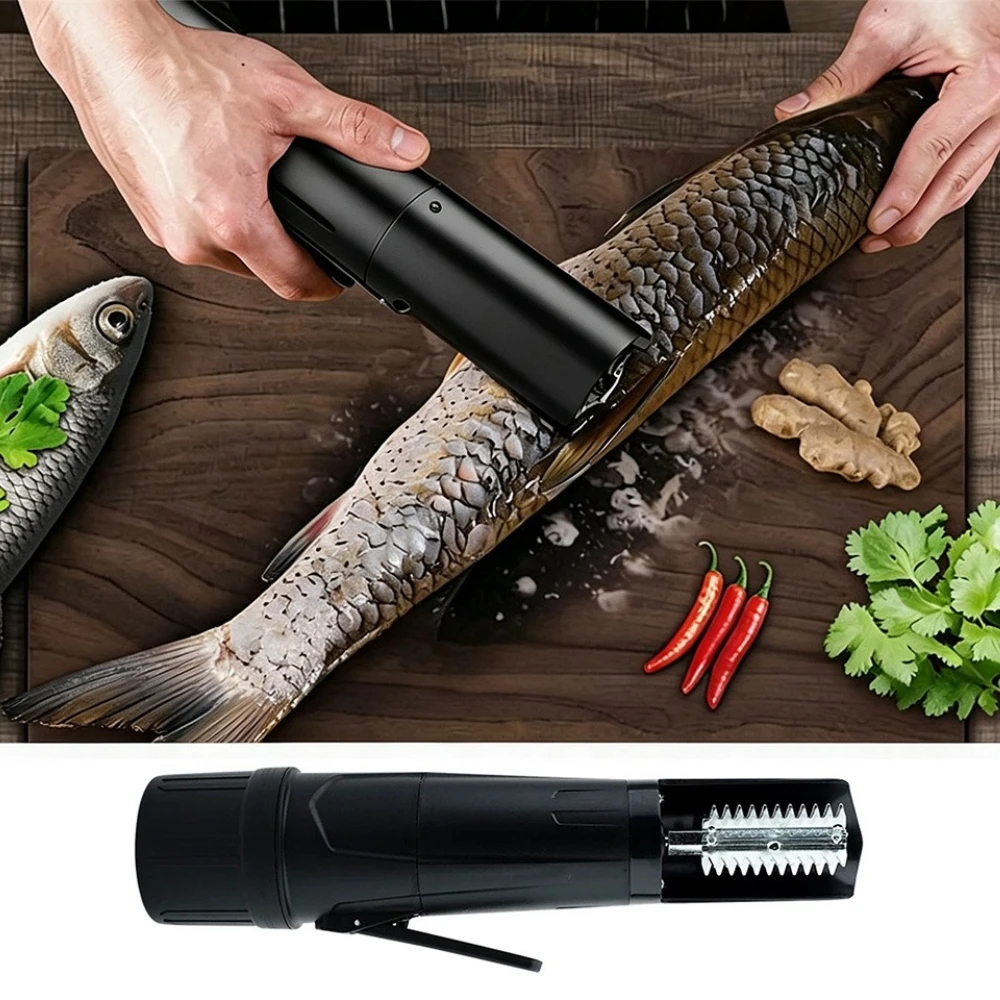 Écailleur à poisson, Écailleur à poisson de type rouleau, Sans opération complexe, Nettoyeur d'écailles de poisson portable, Ensemble d'écailleurs, Outil de nettoyage de poisson pour la cuisine