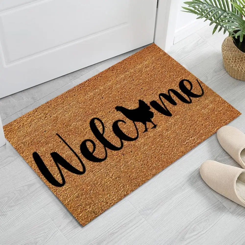 Soft Doormat Brown Entrance Floor Mat Home Decor Non Slip Chicken Floor Door Mat  Good Absorbent